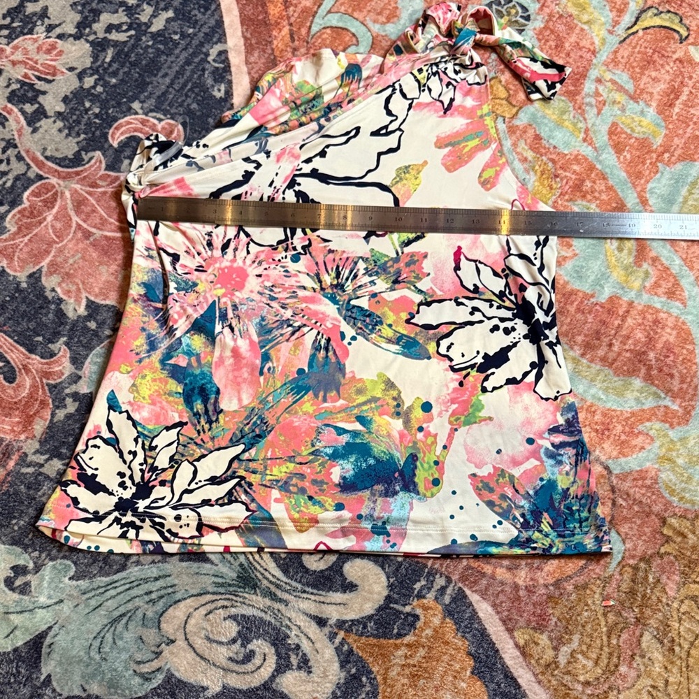 CLARA SUNWOO Floral One-Shoulder Top - Multicolor